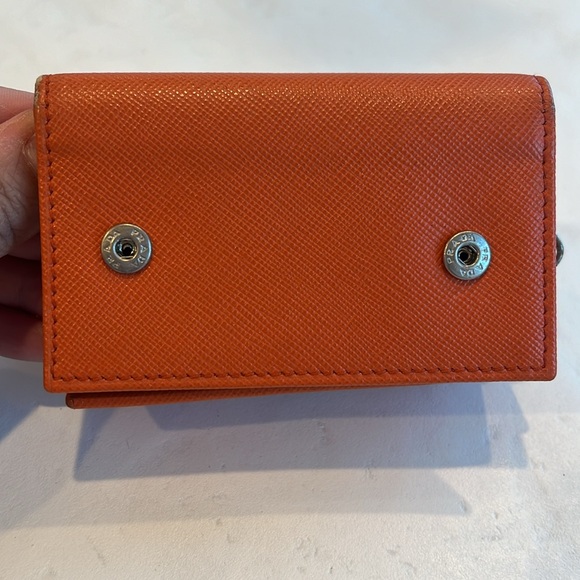 Prada Orange Saffiano Leather 6 Key Holder - Picture 5 of 10